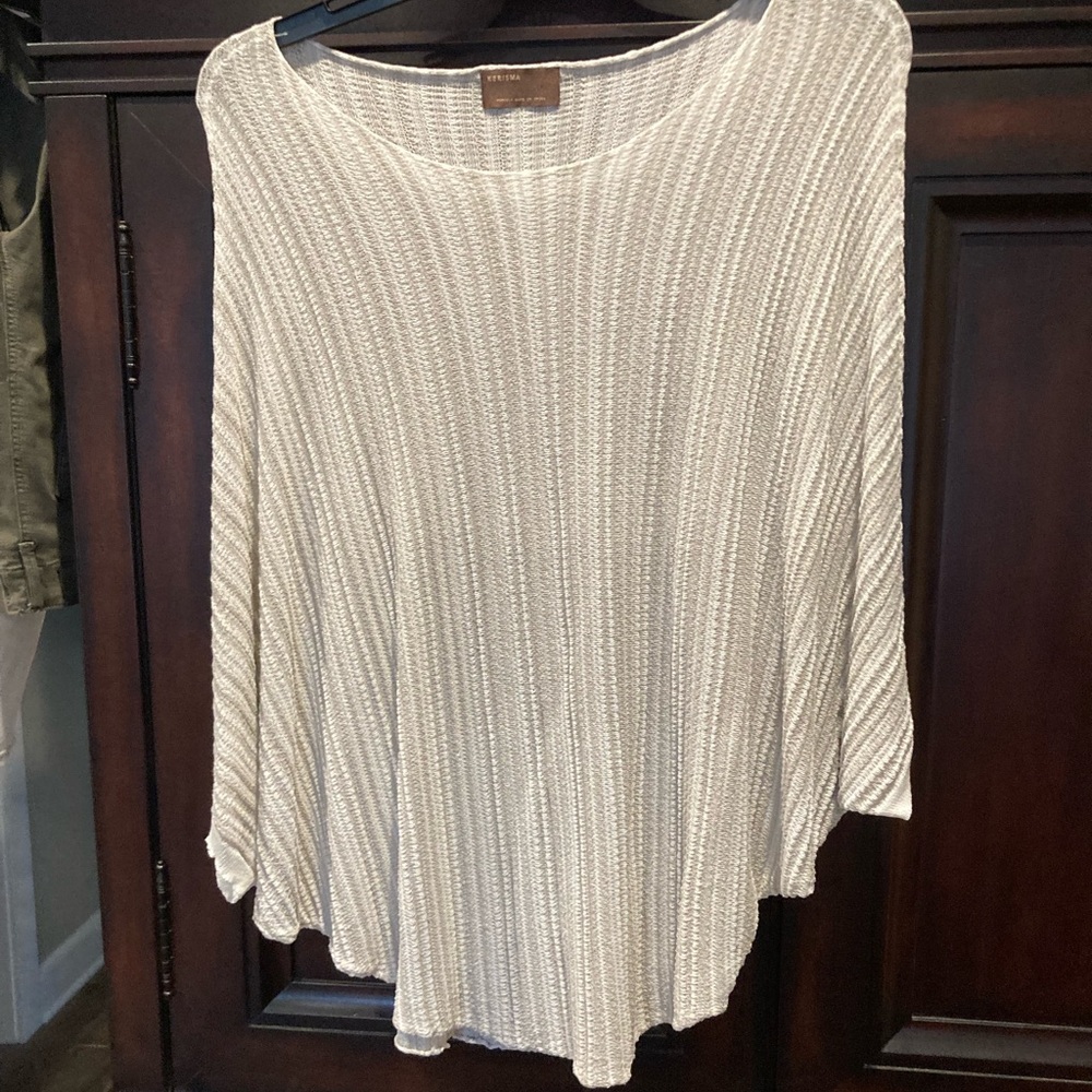 Kerisma oversized Silver Gray Pullover
poncho sweater Knit Top New without Tags
